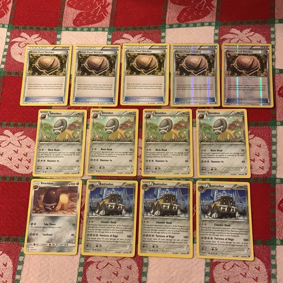 Pokemon TCG Shieldon/Badtiodon/Armor Fossil Trainer Bundle (13 Cards) - Picture 2 of 14